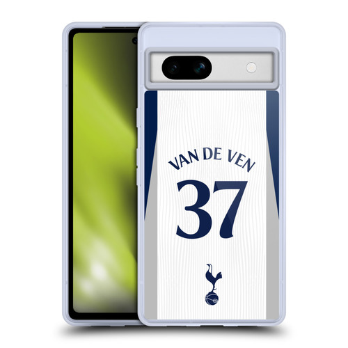 Tottenham Hotspur F.C. 2025/26 Players Home Kit 1st Group Micky van de Ven Soft Gel Case for Google Pixel 7a