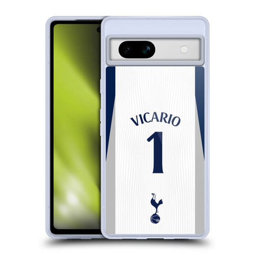 Tottenham Hotspur F.C. 2025/26 Players Home Kit 1st Group Guglielmo Vicario Soft Gel Case for Google Pixel 7a