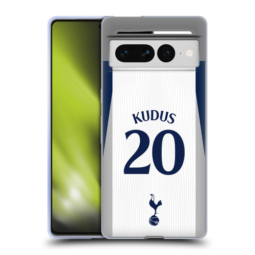 Tottenham Hotspur F.C. 2025/26 Players Home Kit 1st Group Mohammed Kudus Soft Gel Case for Google Pixel 7 Pro