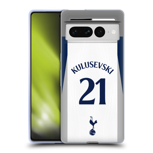 Tottenham Hotspur F.C. 2025/26 Players Home Kit 1st Group Dejan Kulusevski Soft Gel Case for Google Pixel 7 Pro