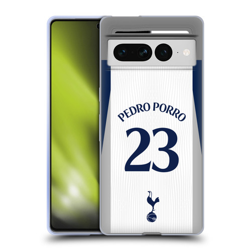 Tottenham Hotspur F.C. 2025/26 Players Home Kit 1st Group Pedro Porro Soft Gel Case for Google Pixel 7 Pro