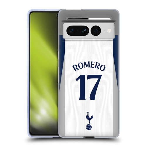 Tottenham Hotspur F.C. 2025/26 Players Home Kit 1st Group Cristian Romero Soft Gel Case for Google Pixel 7 Pro