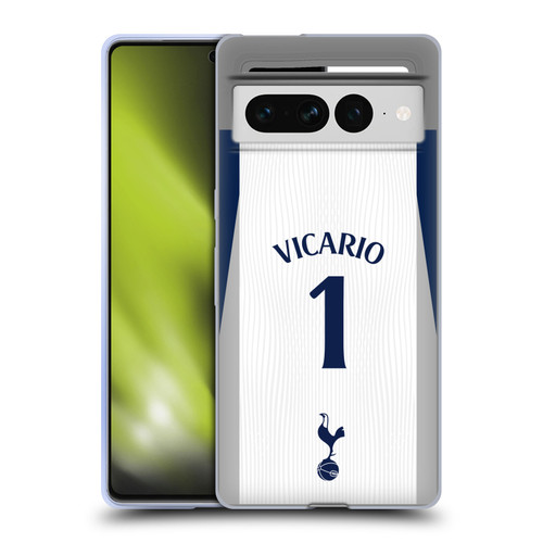 Tottenham Hotspur F.C. 2025/26 Players Home Kit 1st Group Guglielmo Vicario Soft Gel Case for Google Pixel 7 Pro