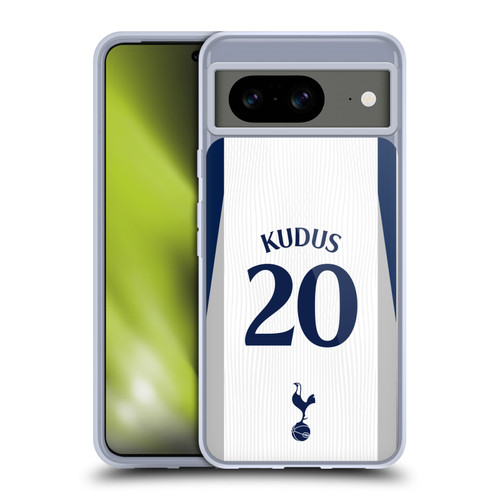 Tottenham Hotspur F.C. 2025/26 Players Home Kit 1st Group Mohammed Kudus Soft Gel Case for Google Pixel 8