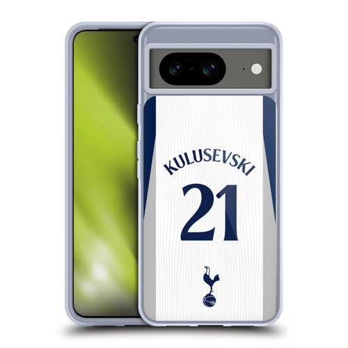 Tottenham Hotspur F.C. 2025/26 Players Home Kit 1st Group Dejan Kulusevski Soft Gel Case for Google Pixel 8