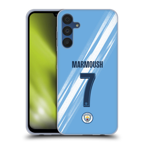 Manchester City Man City FC 2025/26 Players Home Kit 1st Group Omar Marmoush Soft Gel Case for Samsung Galaxy A15