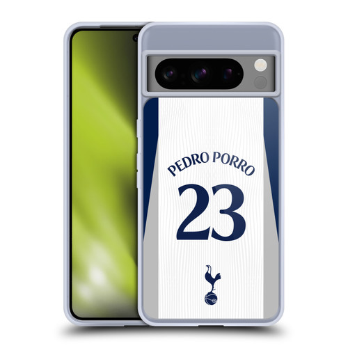 Tottenham Hotspur F.C. 2025/26 Players Home Kit 1st Group Pedro Porro Soft Gel Case for Google Pixel 8 Pro