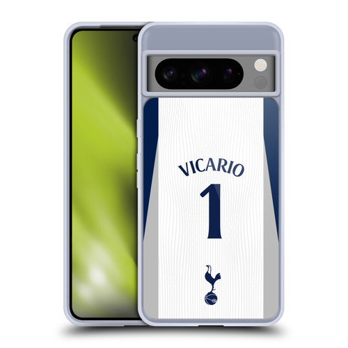 Tottenham Hotspur F.C. 2025/26 Players Home Kit 1st Group Guglielmo Vicario Soft Gel Case for Google Pixel 8 Pro