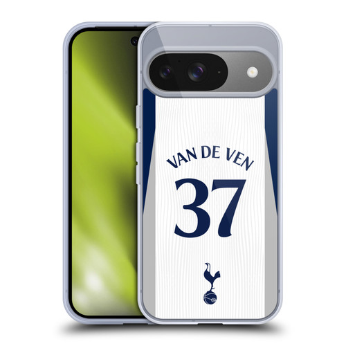 Tottenham Hotspur F.C. 2025/26 Players Home Kit 1st Group Micky van de Ven Soft Gel Case for Google Pixel 9 / Pixel 9 Pro