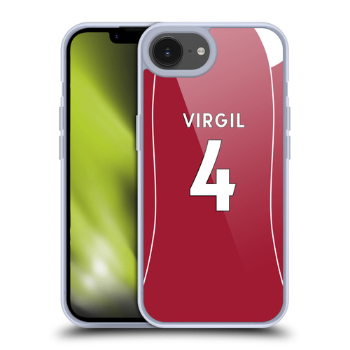 Liverpool Football Club 2025/26 Players Home Kit 1st Group Virgil van Dijk Soft Gel Case for Apple iPhone 16e