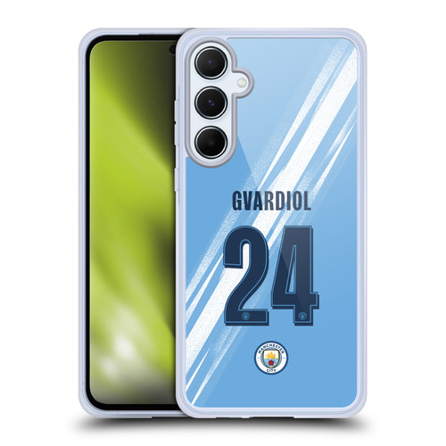 Manchester City Man City FC 2025/26 Players Home Kit 1st Group Josko Gvardiol Soft Gel Case for Samsung Galaxy A55 5G