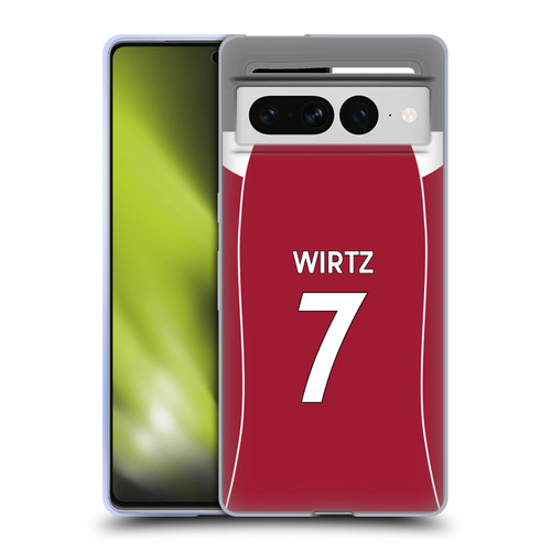 Liverpool Football Club 2025/26 Players Home Kit 1st Group Florian Wirtz Soft Gel Case for Google Pixel 7 Pro