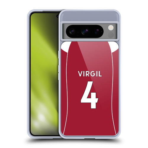 Liverpool Football Club 2025/26 Players Home Kit 1st Group Virgil van Dijk Soft Gel Case for Google Pixel 8 Pro