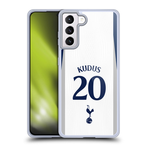 Tottenham Hotspur F.C. 2025/26 Players Home Kit 1st Group Mohammed Kudus Soft Gel Case for Samsung Galaxy S21+ 5G