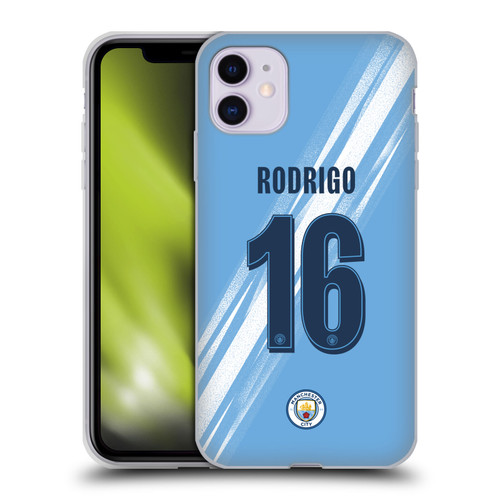 Manchester City Man City FC 2025/26 Players Home Kit 2nd Group Rodrigo Soft Gel Case for Apple iPhone 11