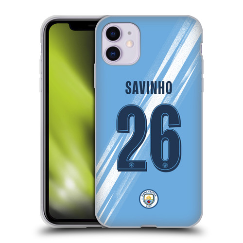 Manchester City Man City FC 2025/26 Players Home Kit 2nd Group Savinho Soft Gel Case for Apple iPhone 11