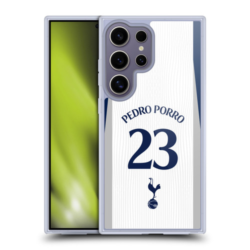 Tottenham Hotspur F.C. 2025/26 Players Home Kit 1st Group Pedro Porro Soft Gel Case for Samsung Galaxy S25 Ultra