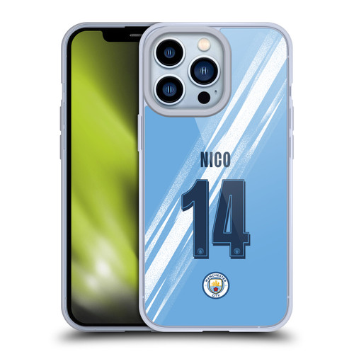 Manchester City Man City FC 2025/26 Players Home Kit 2nd Group Nico González Soft Gel Case for Apple iPhone 13 Pro