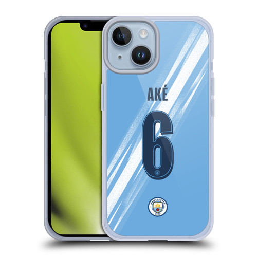 Manchester City Man City FC 2025/26 Players Home Kit 2nd Group Nathan Aké Soft Gel Case for Apple iPhone 14