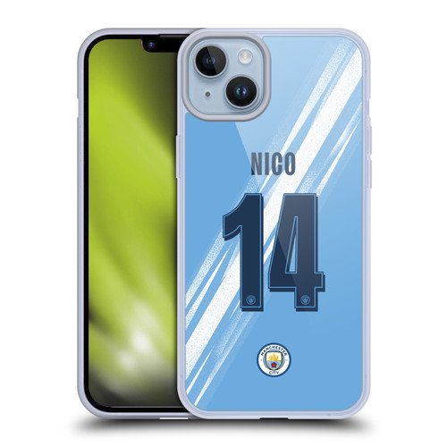 Manchester City Man City FC 2025/26 Players Home Kit 2nd Group Nico González Soft Gel Case for Apple iPhone 14 Plus