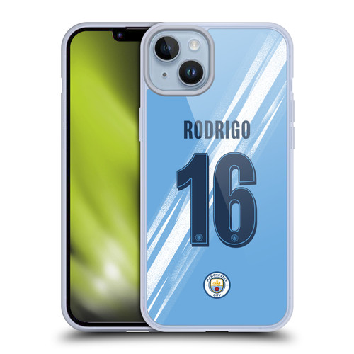 Manchester City Man City FC 2025/26 Players Home Kit 2nd Group Rodrigo Soft Gel Case for Apple iPhone 14 Plus