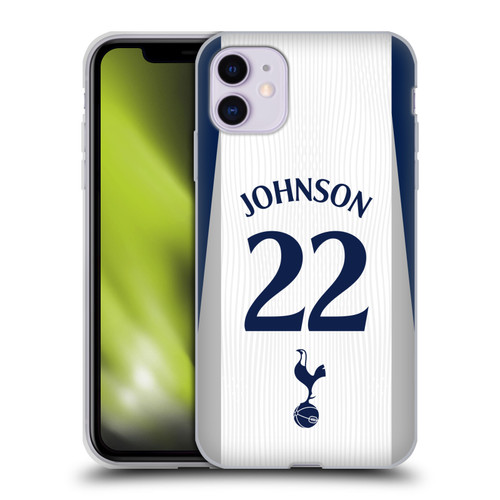 Tottenham Hotspur F.C. 2025/26 Players Home Kit 2nd Group Brennan Johnson Soft Gel Case for Apple iPhone 11