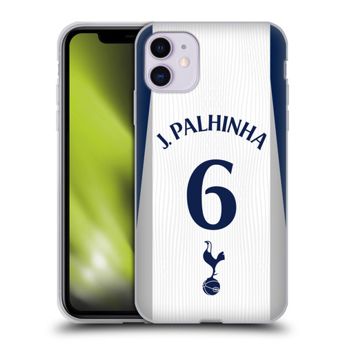 Tottenham Hotspur F.C. 2025/26 Players Home Kit 2nd Group João Palhinha Soft Gel Case for Apple iPhone 11