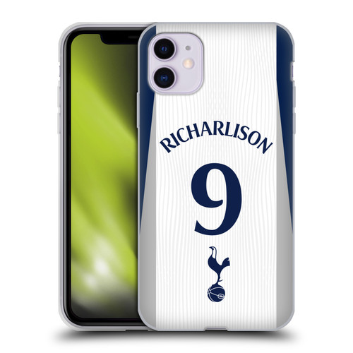 Tottenham Hotspur F.C. 2025/26 Players Home Kit 2nd Group Richarlison Soft Gel Case for Apple iPhone 11