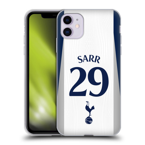 Tottenham Hotspur F.C. 2025/26 Players Home Kit 2nd Group Pape Matar Sarr Soft Gel Case for Apple iPhone 11
