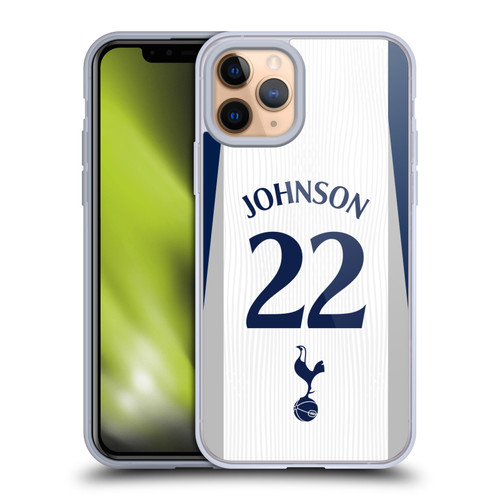 Tottenham Hotspur F.C. 2025/26 Players Home Kit 2nd Group Brennan Johnson Soft Gel Case for Apple iPhone 11 Pro