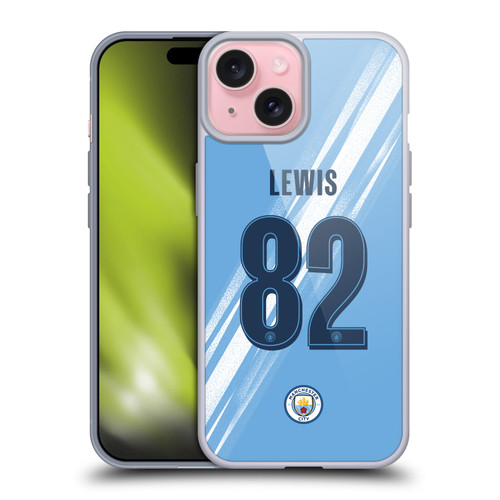 Manchester City Man City FC 2025/26 Players Home Kit 2nd Group Rico Lewis Soft Gel Case for Apple iPhone 15