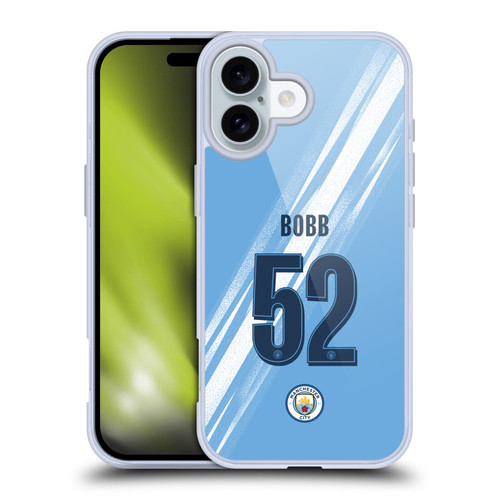 Manchester City Man City FC 2025/26 Players Home Kit 2nd Group Oscar Bobb Soft Gel Case for Apple iPhone 16