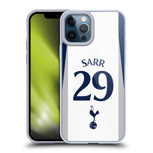 Tottenham Hotspur F.C. 2025/26 Players Home Kit 2nd Group Pape Matar Sarr Soft Gel Case for Apple iPhone 12 Pro Max