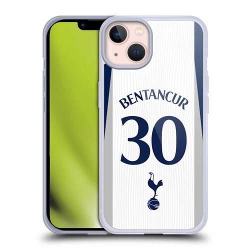Tottenham Hotspur F.C. 2025/26 Players Home Kit 2nd Group Rodrigo Bentancur Soft Gel Case for Apple iPhone 13