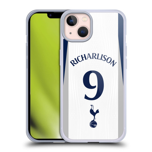 Tottenham Hotspur F.C. 2025/26 Players Home Kit 2nd Group Richarlison Soft Gel Case for Apple iPhone 13