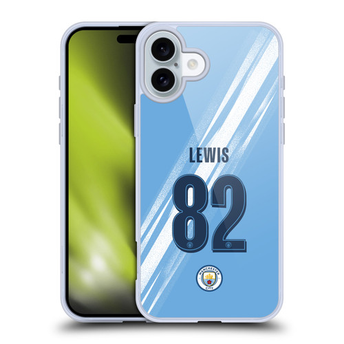 Manchester City Man City FC 2025/26 Players Home Kit 2nd Group Rico Lewis Soft Gel Case for Apple iPhone 16 Plus