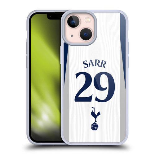 Tottenham Hotspur F.C. 2025/26 Players Home Kit 2nd Group Pape Matar Sarr Soft Gel Case for Apple iPhone 13 Mini