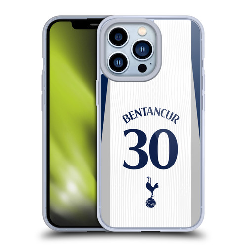 Tottenham Hotspur F.C. 2025/26 Players Home Kit 2nd Group Rodrigo Bentancur Soft Gel Case for Apple iPhone 13 Pro