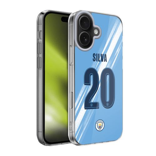 Manchester City Man City FC 2025/26 Players Home Kit 2nd Group Bernardo Silva Soft Gel Case for Apple iPhone 17