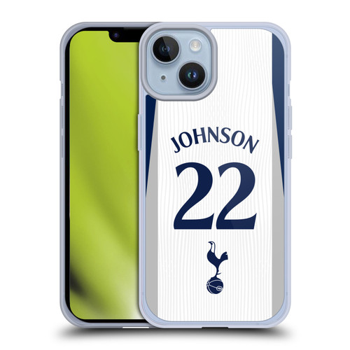 Tottenham Hotspur F.C. 2025/26 Players Home Kit 2nd Group Brennan Johnson Soft Gel Case for Apple iPhone 14