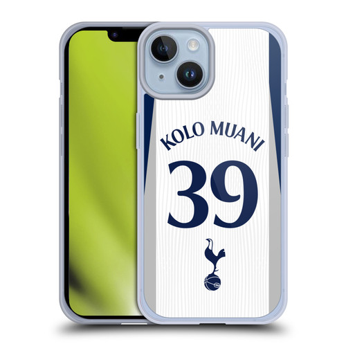 Tottenham Hotspur F.C. 2025/26 Players Home Kit 2nd Group Randal Kolo Muani Soft Gel Case for Apple iPhone 14
