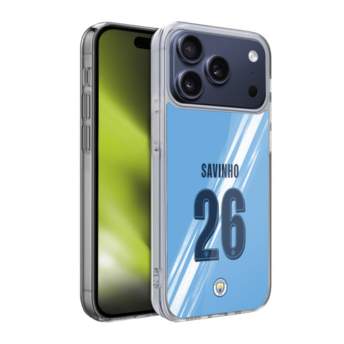 Manchester City Man City FC 2025/26 Players Home Kit 2nd Group Savinho Soft Gel Case for Apple iPhone 17 Pro