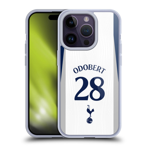 Tottenham Hotspur F.C. 2025/26 Players Home Kit 2nd Group Wilson Odobert Soft Gel Case for Apple iPhone 14 Pro