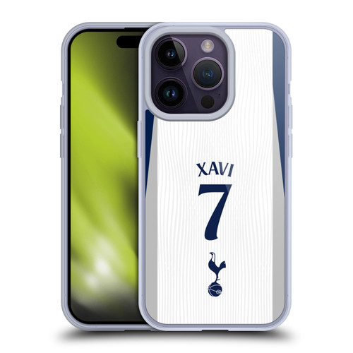 Tottenham Hotspur F.C. 2025/26 Players Home Kit 2nd Group Xavi Simons Soft Gel Case for Apple iPhone 14 Pro