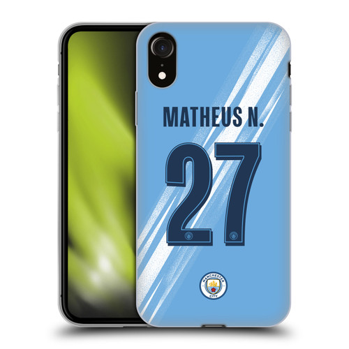 Manchester City Man City FC 2025/26 Players Home Kit 2nd Group Matheus Nunes Soft Gel Case for Apple iPhone XR