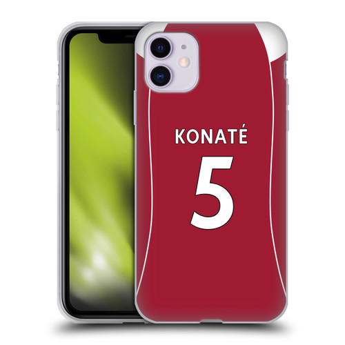 Liverpool Football Club 2025/26 Players Home Kit 2nd Group Ibrahima Konaté Soft Gel Case for Apple iPhone 11