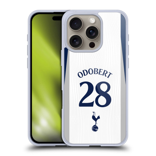 Tottenham Hotspur F.C. 2025/26 Players Home Kit 2nd Group Wilson Odobert Soft Gel Case for Apple iPhone 16 Pro