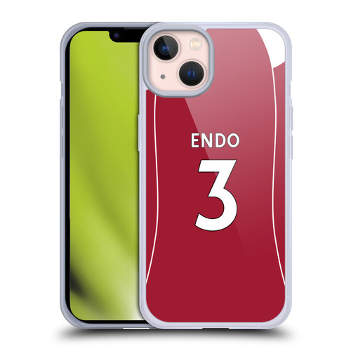 Liverpool Football Club 2025/26 Players Home Kit 2nd Group Wataru Endō Soft Gel Case for Apple iPhone 13