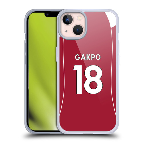 Liverpool Football Club 2025/26 Players Home Kit 2nd Group Cody Gakpo Soft Gel Case for Apple iPhone 13