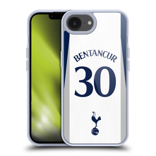 Tottenham Hotspur F.C. 2025/26 Players Home Kit 2nd Group Rodrigo Bentancur Soft Gel Case for Apple iPhone 16e